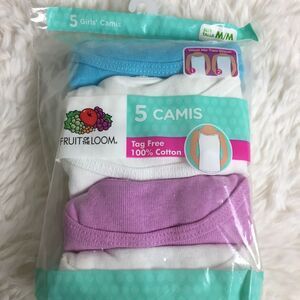 Lot De 5 Camisoles Fruit Of The Loom – Fille, Petite Taille (small), Neuves
